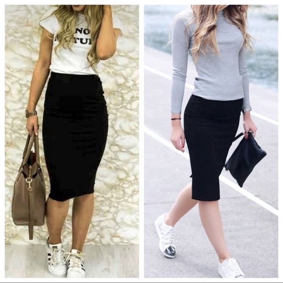ShopEvelynne Dresses & Skirts - ✨RESTOCK✨Black fabulous solid Techno scuba Pencil skirt